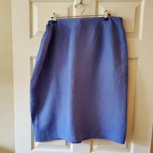 Laura Scott Light Purple Lined Straight Dress Skirt Partial Elastic Waistband